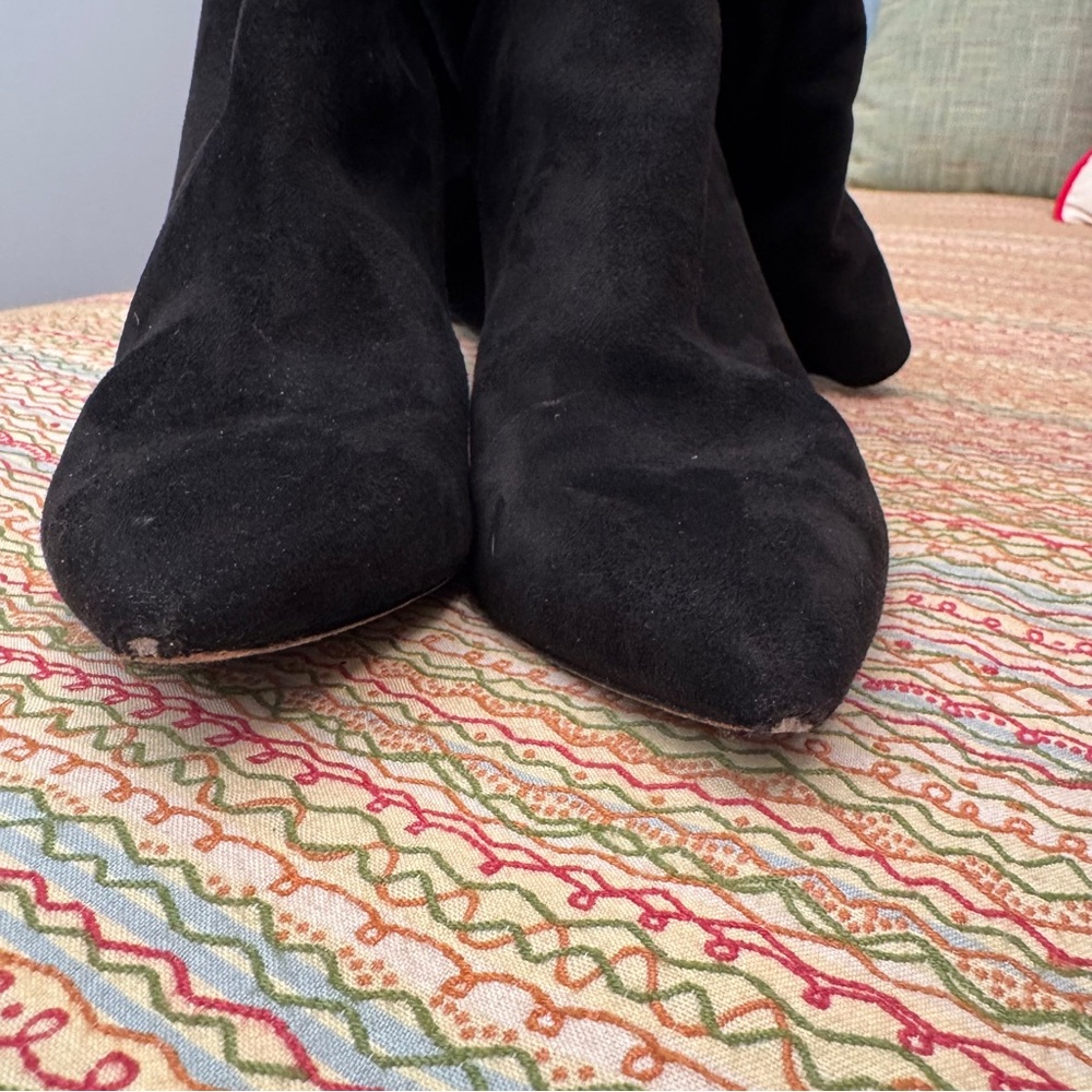 Jessica Simpson Black Suede Heeled Knee High Boots Size 9.5M - Picture 6 of 12